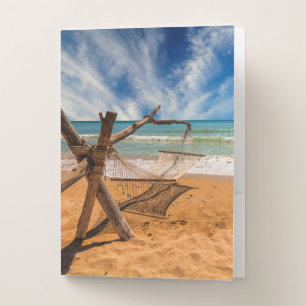 Hammock on a Tropical Beach Resort Pocket Folder