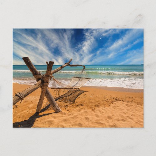 Hammock on a Tropical Beach Resort  Thailand Postcard