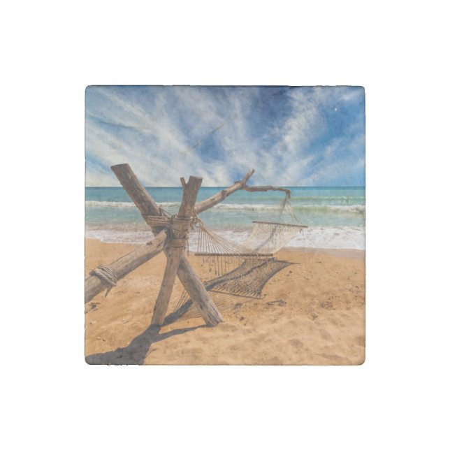 Hammock on a Tropical Beach Resort | Thailand Stone Magnet (Front)