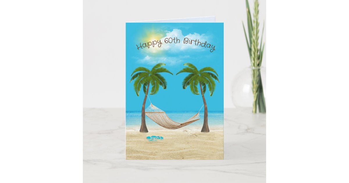 Hammock on Beach 60th Birthday Card