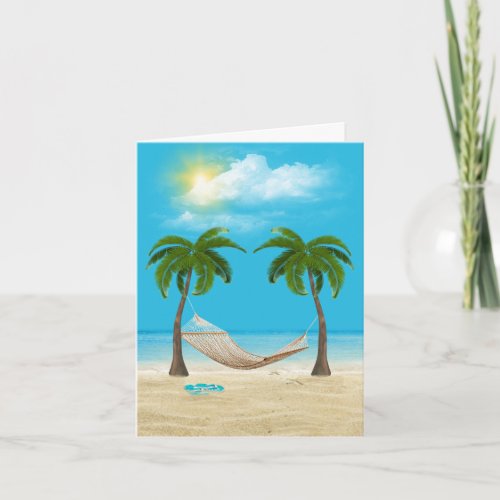 Hammock on Beach Note Card