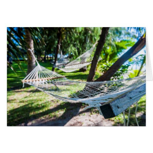 Hammock on the beach, Fiji Cards (Front Horizontal)