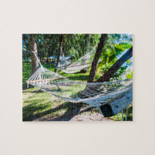 Hammock on the beach, Fiji Jigsaw Puzzle