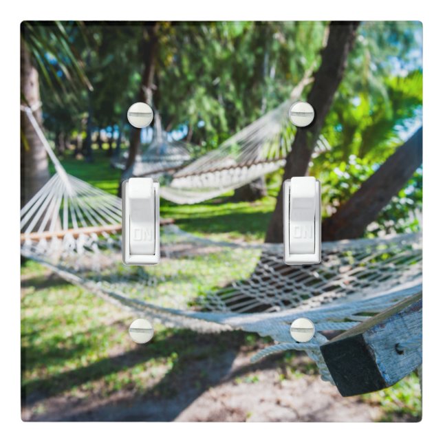 Hammock on the beach, Fiji Light Switch Cover (In Situ)