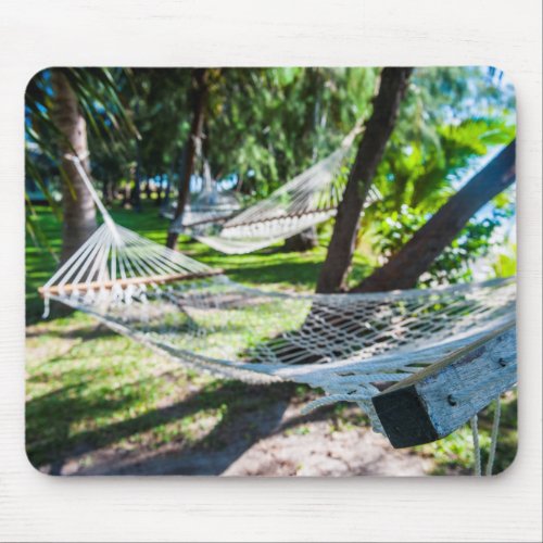 Hammock on the beach Fiji Mouse Pad