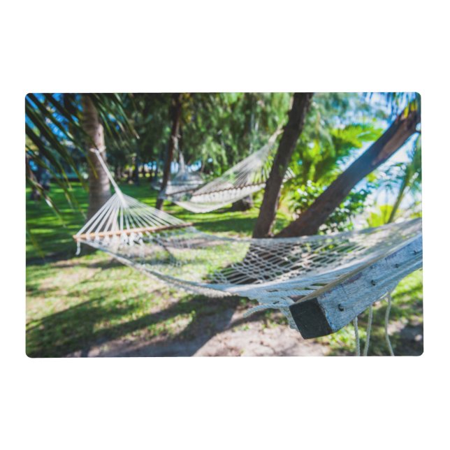Hammock on the beach, Fiji Placemat (Front)