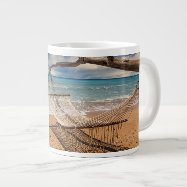 Hammock on the Shore Giant Coffee Mug (Front Right)