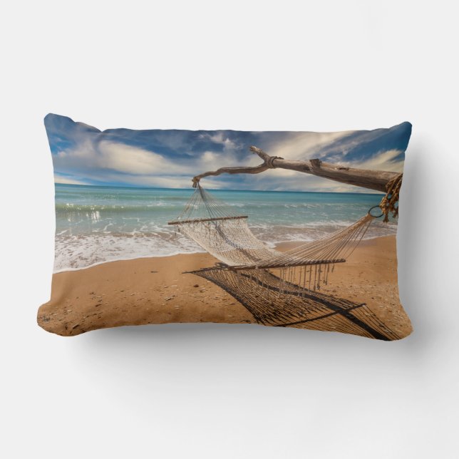 Hammock on the Shore Lumbar Pillow (Front)
