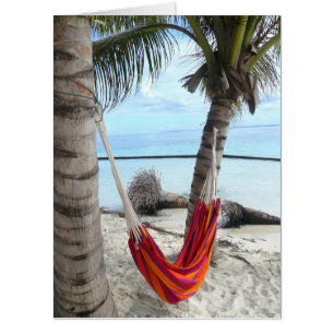 HAMMOCK RETIREMENT TROPCIAL BIG HUGE GREETING CARD