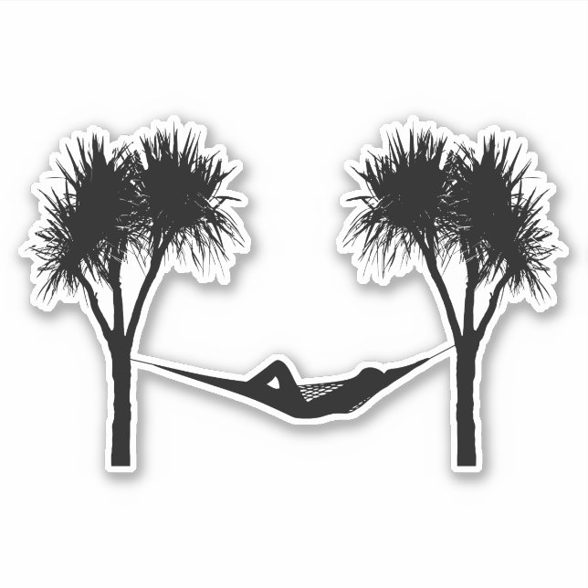 Hammock silhouette  sticker (Front)