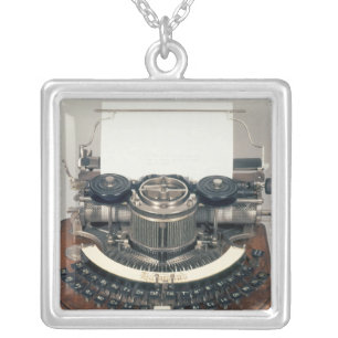 Hammond typewriter, with the ideal keyboard silver plated necklace