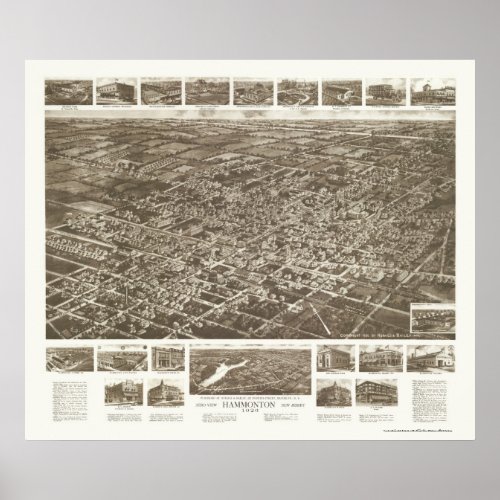 Hammonton NJ Panoramic Map _ 1926 Poster