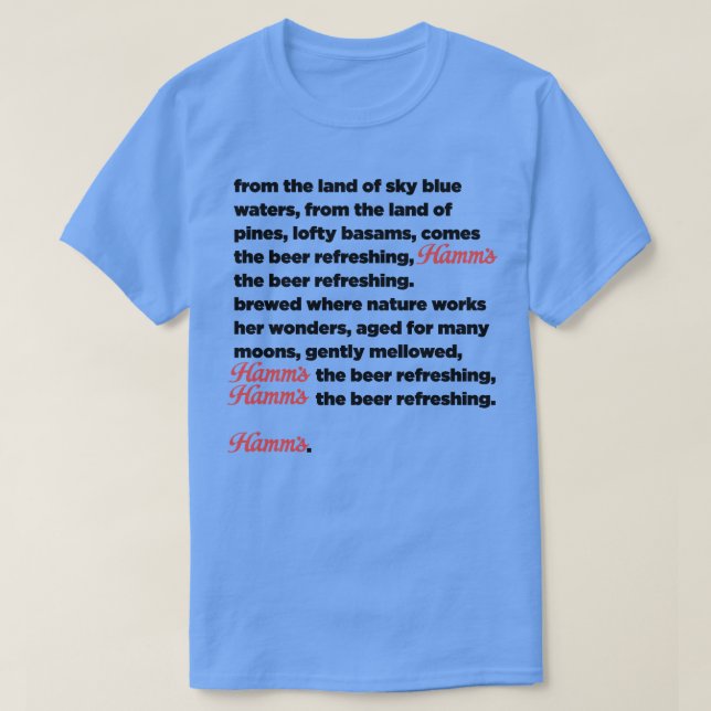 Hamms Beer Jingle T-Shirt (Design Front)