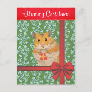 Hammy Christmas Hamster Christmas Holiday Postcard