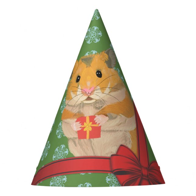 Hammy Christmas Hamster Christmas Party Hat (Front)