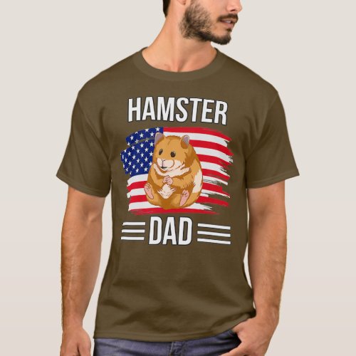 Hammy US Flag 4th Of July Fathers Day Hamster T_Shirt