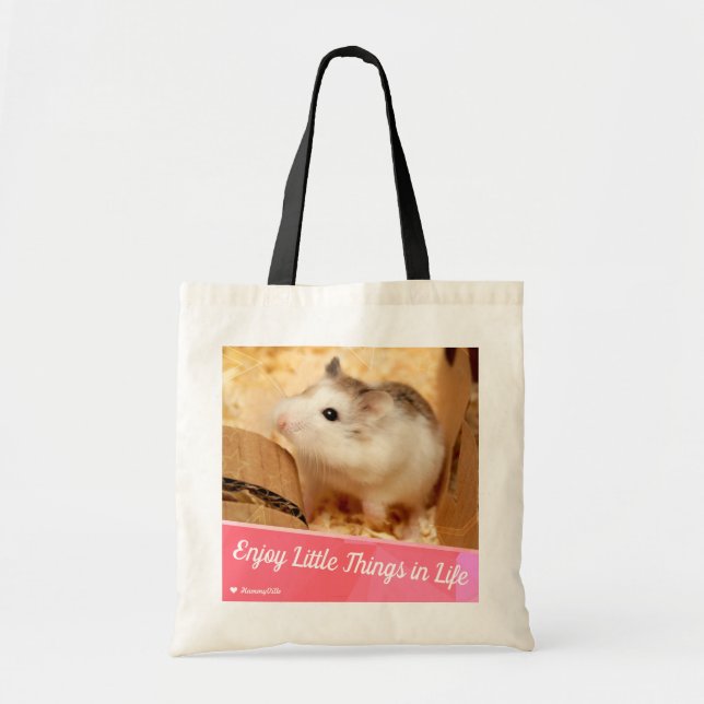 Hammyville - Cute Hamster Enjoy Little Things Tote Bag (Front)