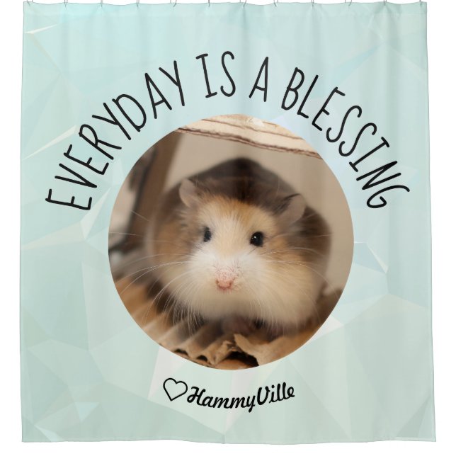 HammyVille - Cute Hamster Fresh & Squeeky Clean Shower Curtain (Front)