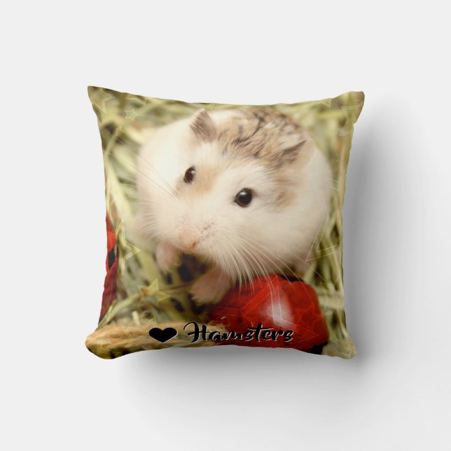 Hammyville - Cute Hamster Throw Pillow (Front)