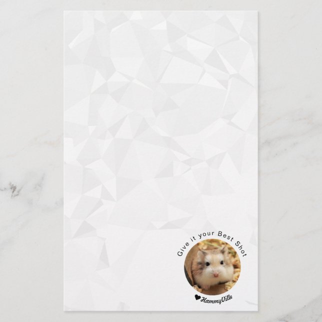 Hammyville - Cute Hamster with Motivational Quote Stationery (Front)