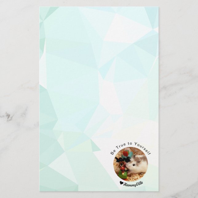 Hammyville - Cute Hamster with Motivational Quote Stationery (Front)