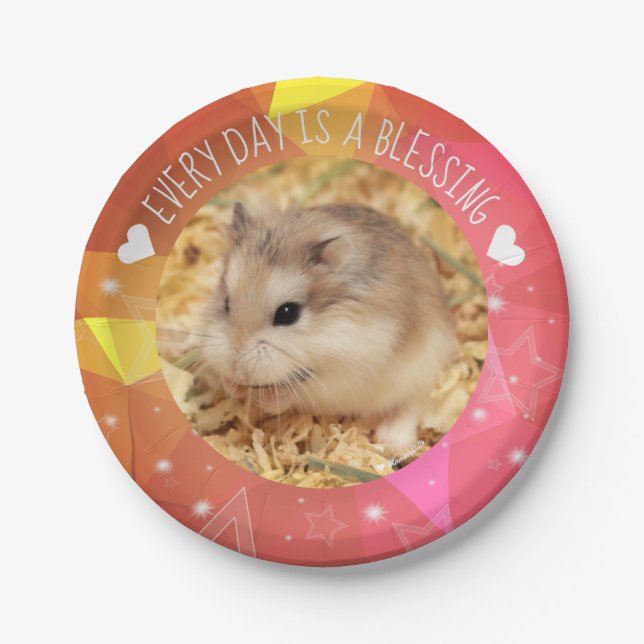 Hammyville - Cute Robo Hamster Blessing Paper Plates (Front)