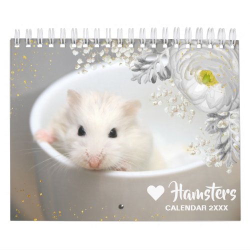 Hammyville _ Motivation Cute Hamster with Flowers Calendar