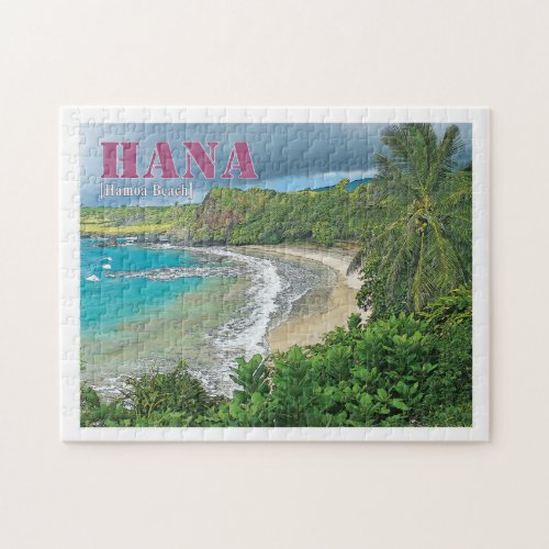 Hamoa Beach Hana Maui postcard print puzzle
