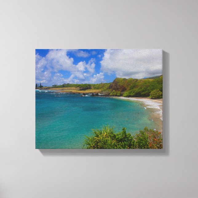 Hamoa Beach Hawaii Canvas Wall Art Print (Front)