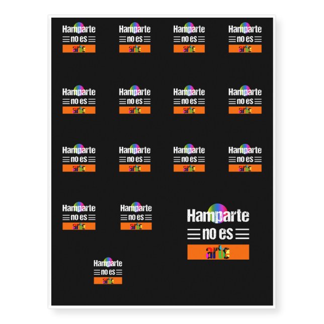 Hamparte is not art temporary tattoos (Front)