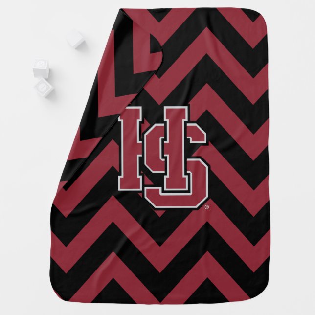 Hampden-Sydney Chevron Baby Blanket (In Situ)