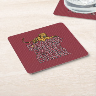 Hampden-Sydney College Carbon Fiber Square Paper Coaster