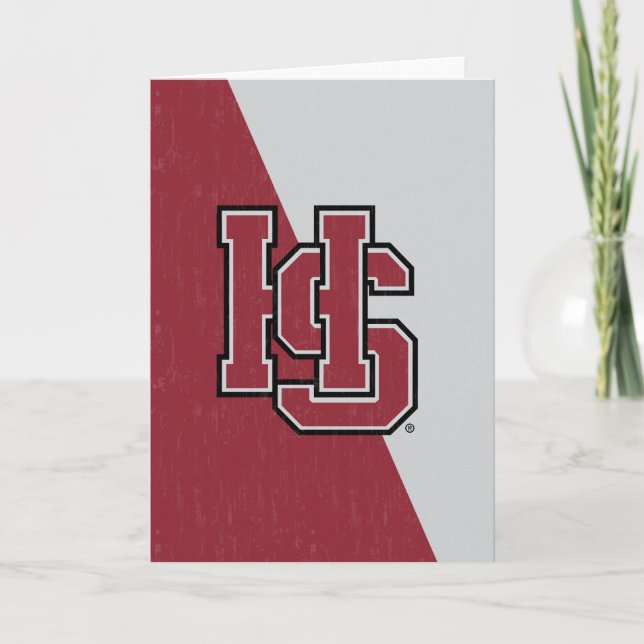 Hampden-Sydney Color Block Distressed Card (Front)