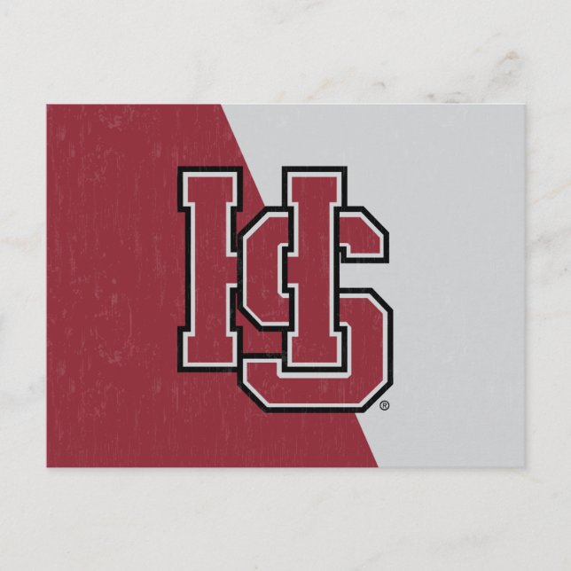 Hampden-Sydney Color Block Distressed Invitation Postcard (Front)