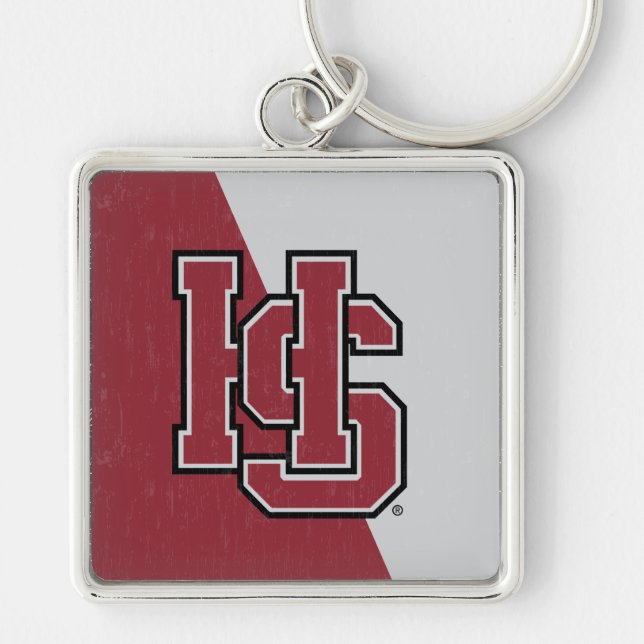 Hampden-Sydney Color Block Distressed Keychain (Front)