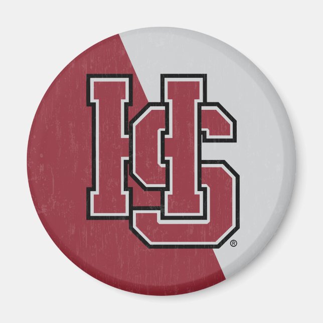 Hampden-Sydney Color Block Distressed Magnet (Front)