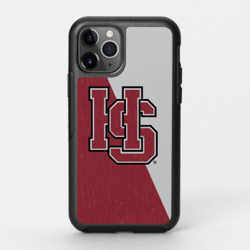 Hampden_Sydney Color Block Distressed OtterBox Symmetry iPhone 11 Pro Case