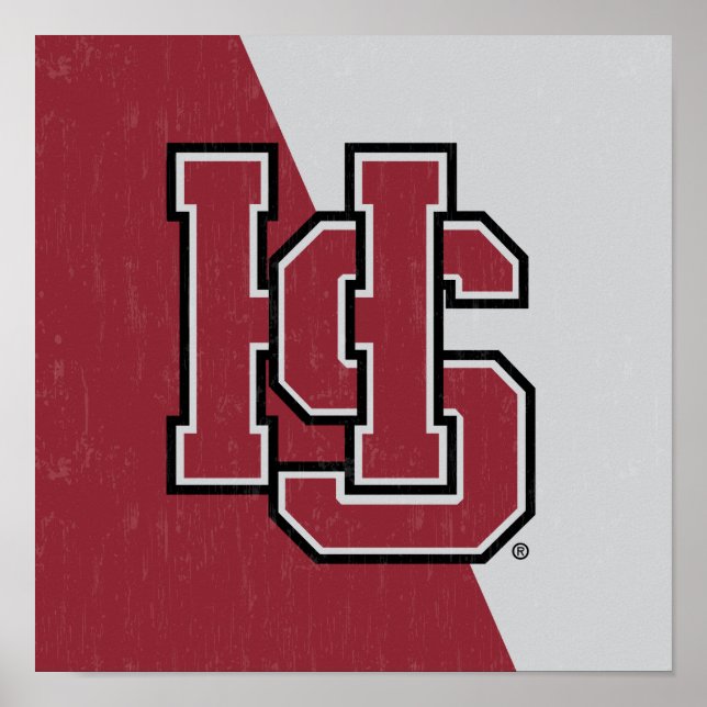 Hampden-Sydney Color Block Distressed Poster (Front)
