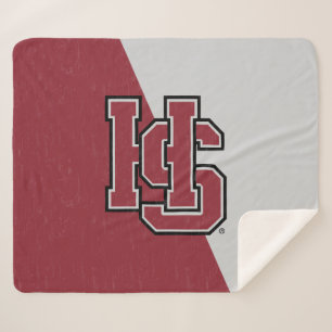 Hampden-Sydney Color Block Distressed Sherpa Blanket