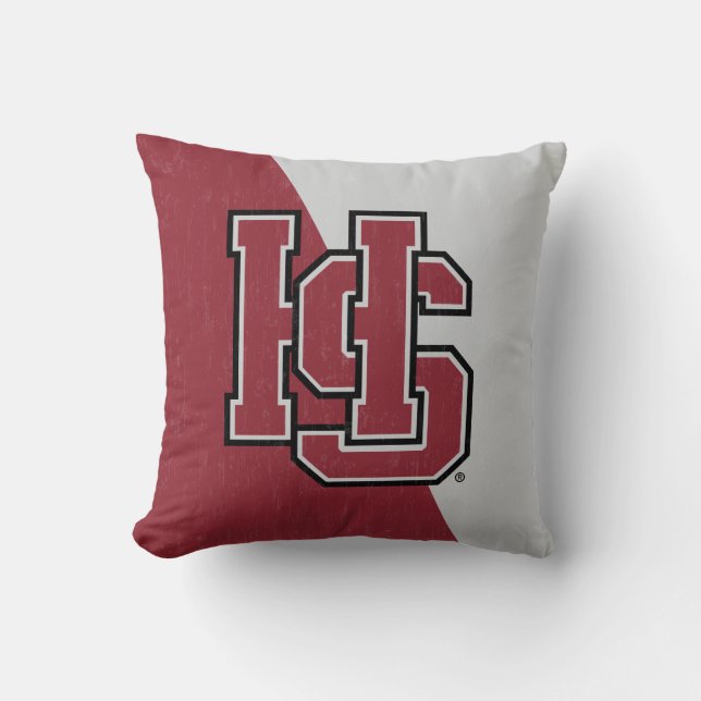 Hampden-Sydney Color Block Distressed Throw Pillow (Front)