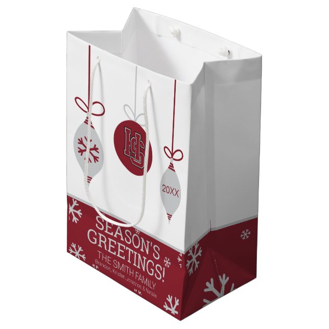 Hampden-Sydney Holiday Medium Gift Bag (Front Angled)