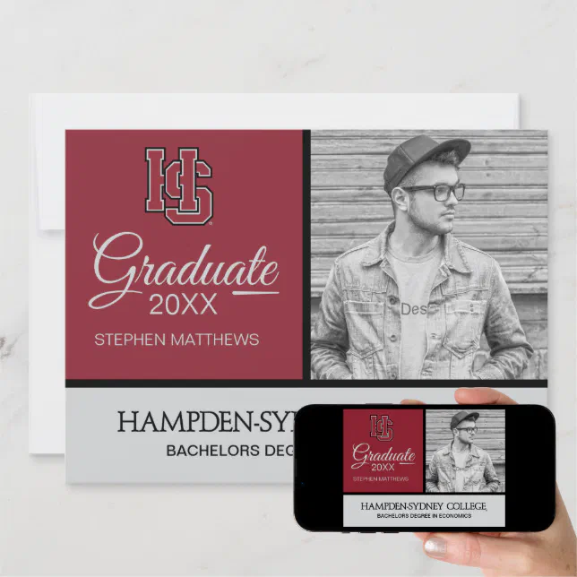 HampdenSydney HS Graduation Invitation Zazzle