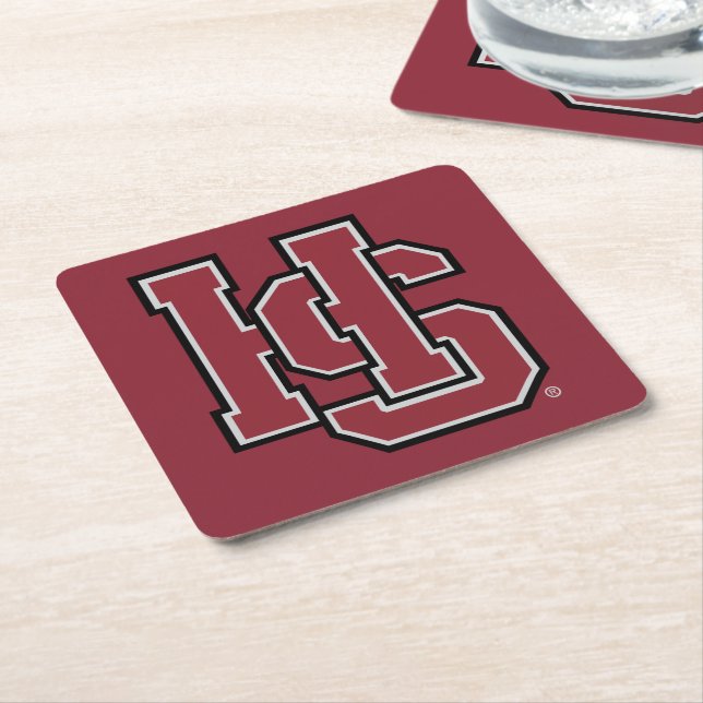 Hampden-Sydney HS Square Paper Coaster (Angled)