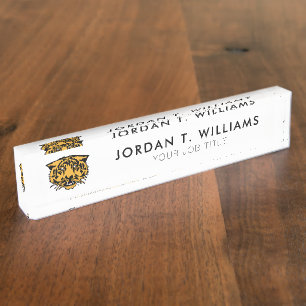 Hampden-Sydney Tiger Logo Desk Name Plate