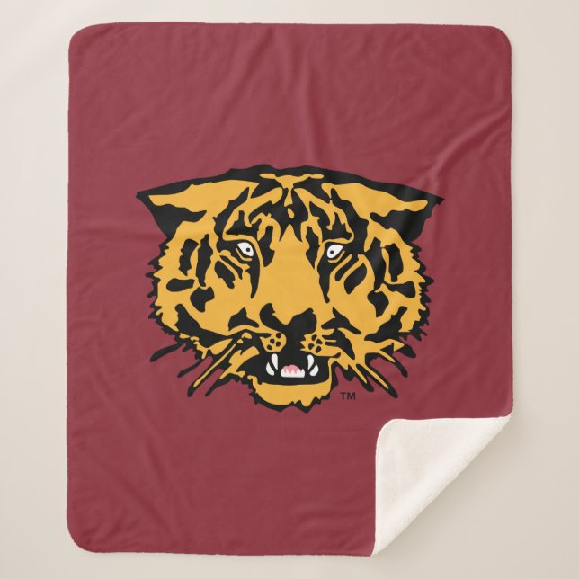 Hampden-Sydney Tiger Logo Sherpa Blanket (Front)
