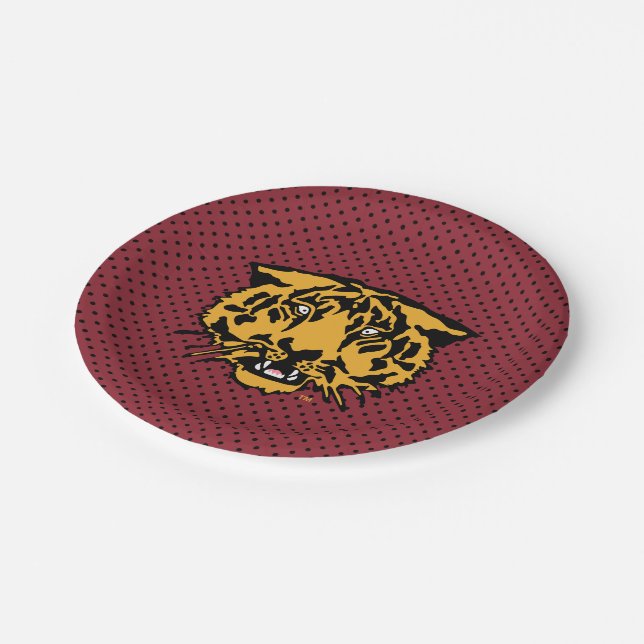 Hampden-Sydney Tiger Polka Dot Paper Plates (Angled)