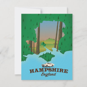 Hampshire England vintage travel poster.