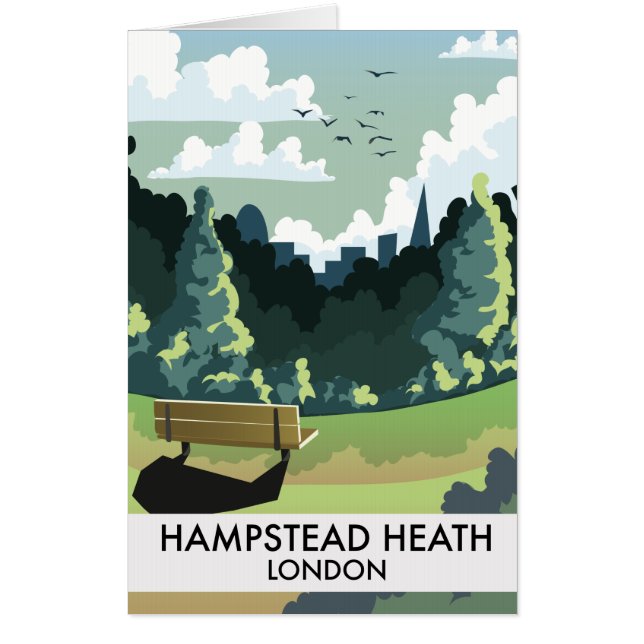 Hampstead Heath London travel poster. Card (Front)