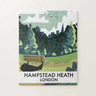 Hampstead Heath London travel poster. Jigsaw Puzzle