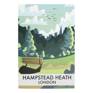 Hampstead Heath London travel poster. Metal Print